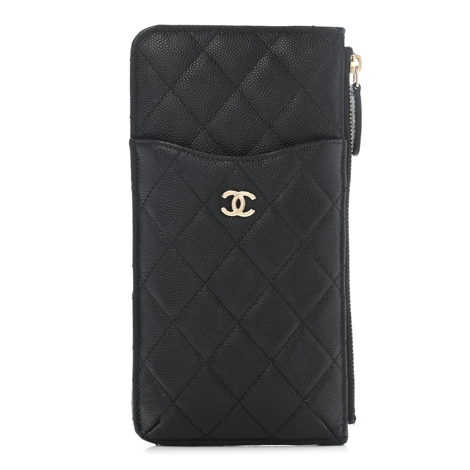 Chanel Caviar Quilted Classic Flat Wallet Pouch Black 1 of 12