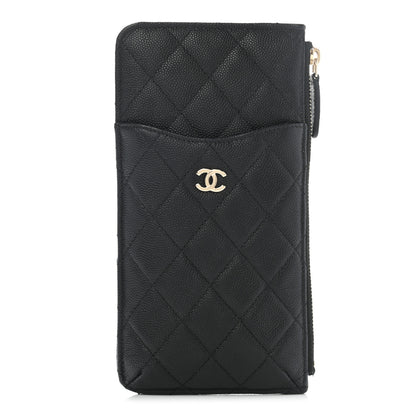 Chanel Caviar Quilted Classic Flat Wallet Pouch Black 1 of 12