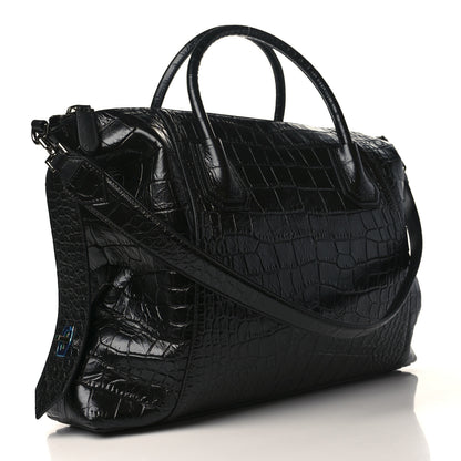 Givenchy Calfskin Crocodile Embossed Medium Soft Antigona Black 3 of 8