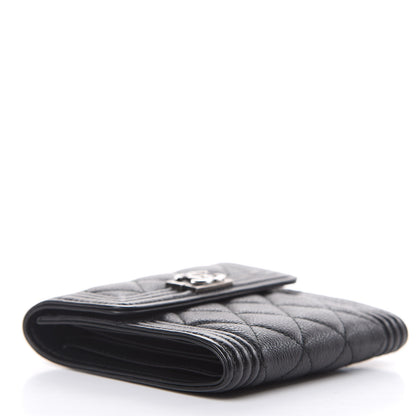 Chanel Calfskin Quilted Compact Boy Wallet Black 4 of 8