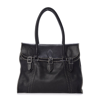Fendi Calfskin Romano Selleria Tote Black 1 of 8