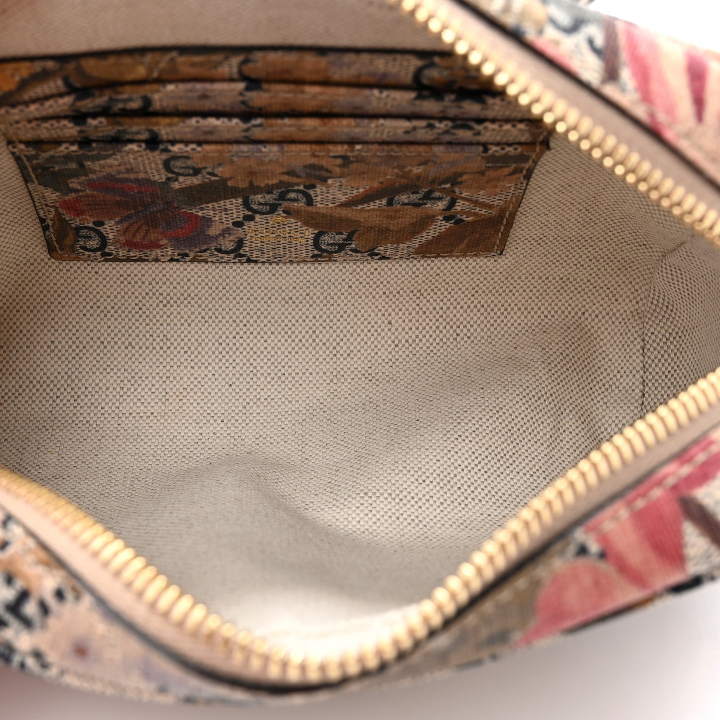 GG Supreme Monogram Water Flora Web Mini Ophidia Shoulder Bag Beige White Multicolor