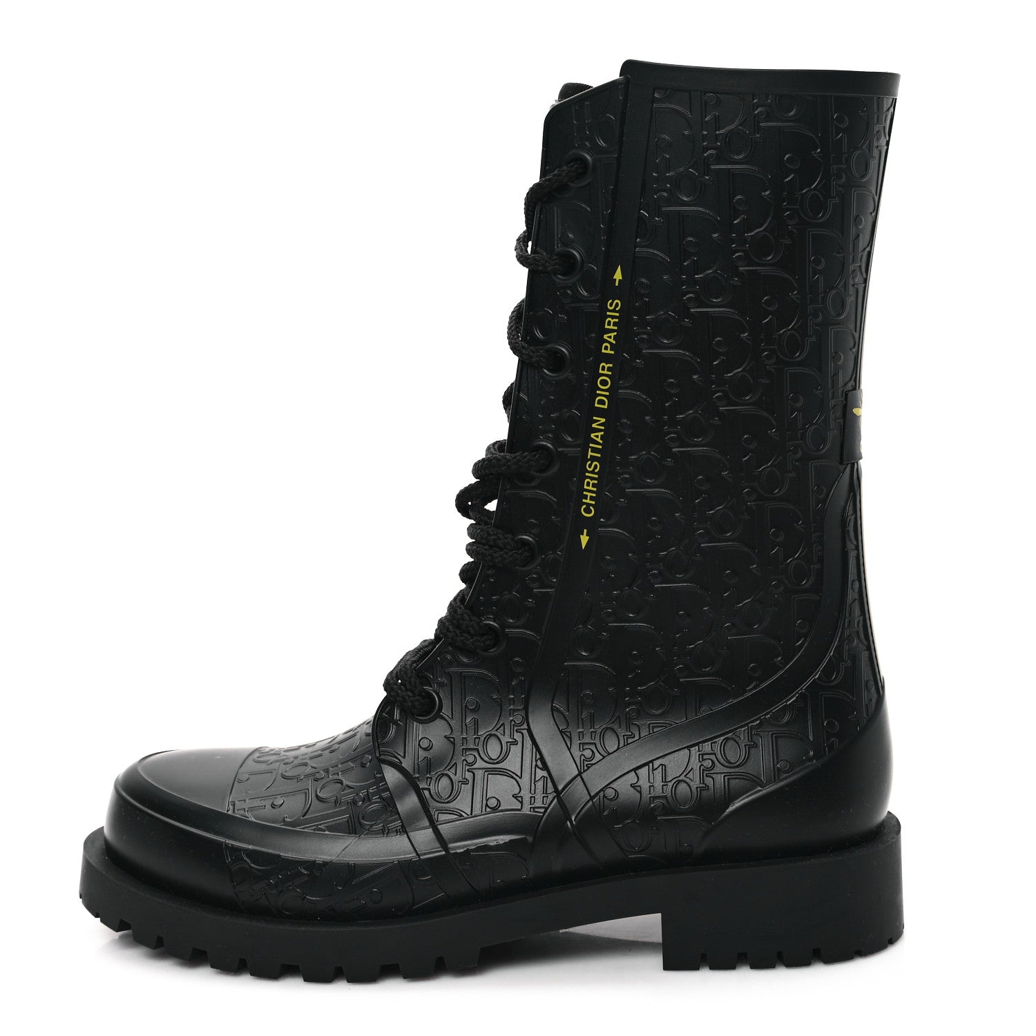 Christian Dior Oblique Rubber Diorcamp Boots 38 Black 1 of 8