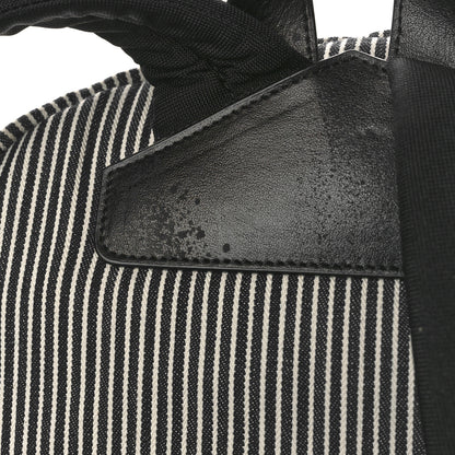 Celine Canvas Striped Medium Backpack Black White 7 of 9