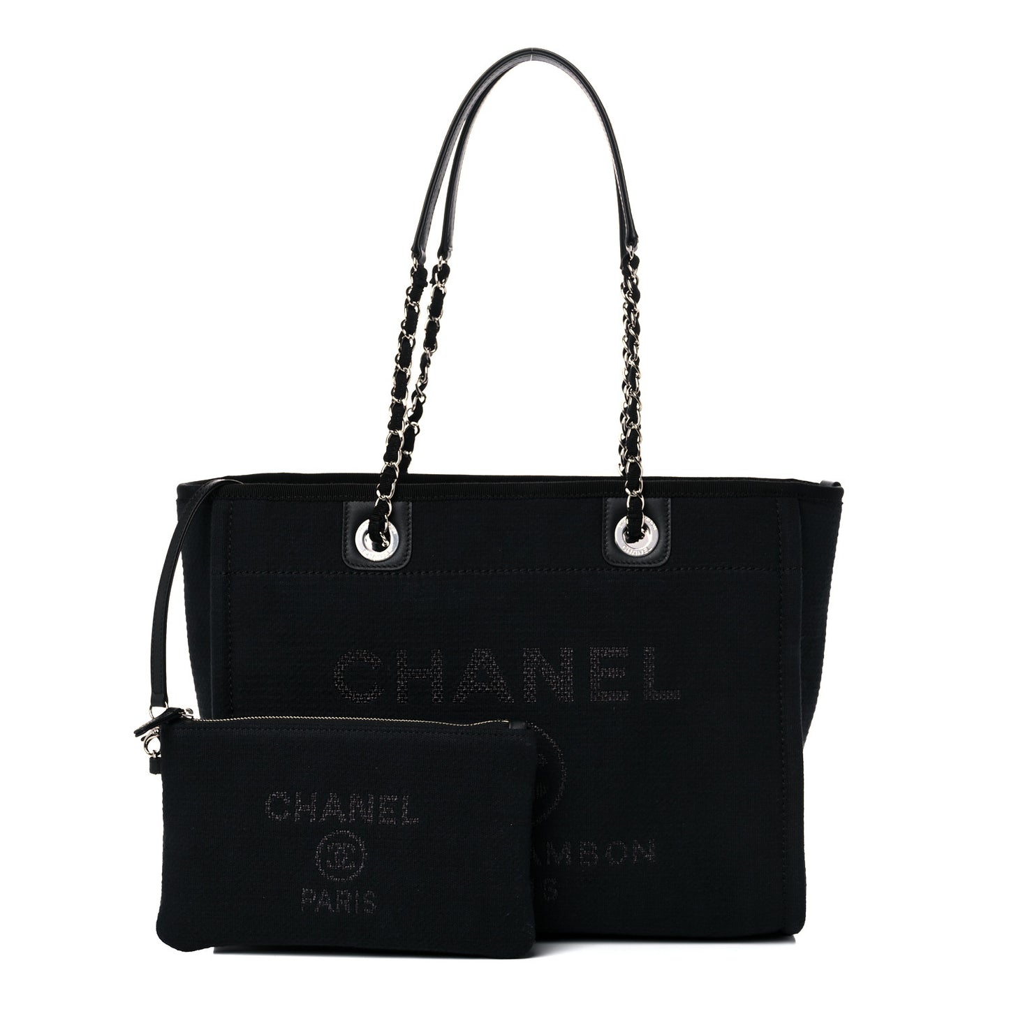 Lurex Boucle Small Deauville Tote Black