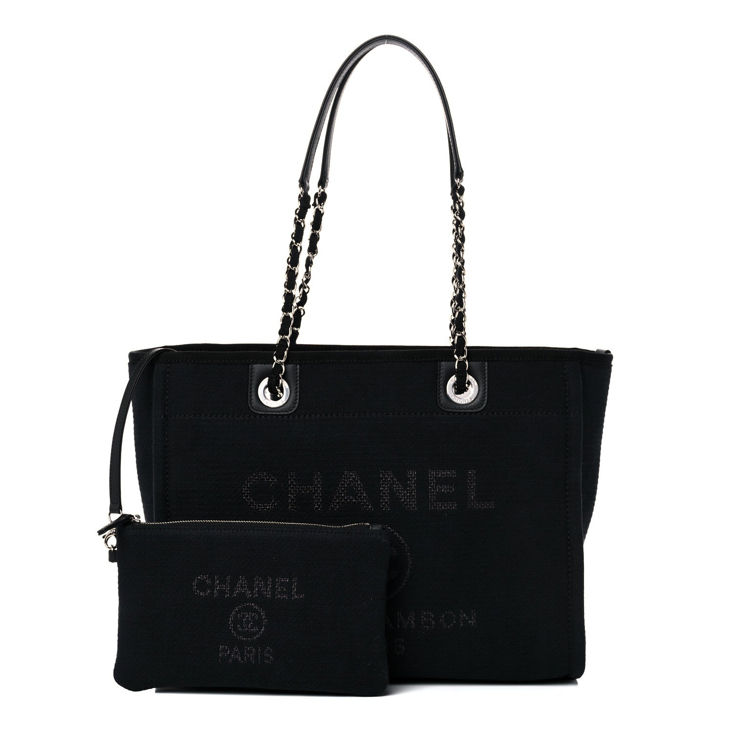 Chanel Lurex Boucle Small Deauville Tote Black 1 of 11