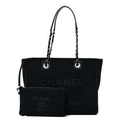 Chanel Lurex Boucle Small Deauville Tote Black 1 of 11