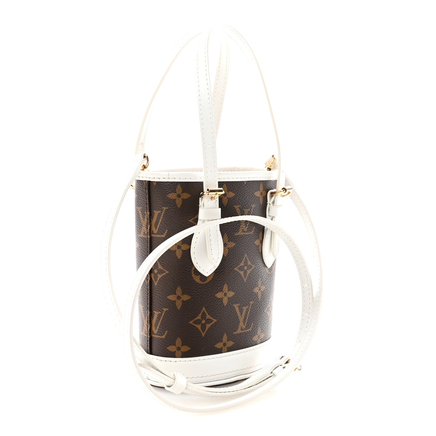 Louis Vuitton Monogram LV Match Nano Bucket Bag White 4 of 10
