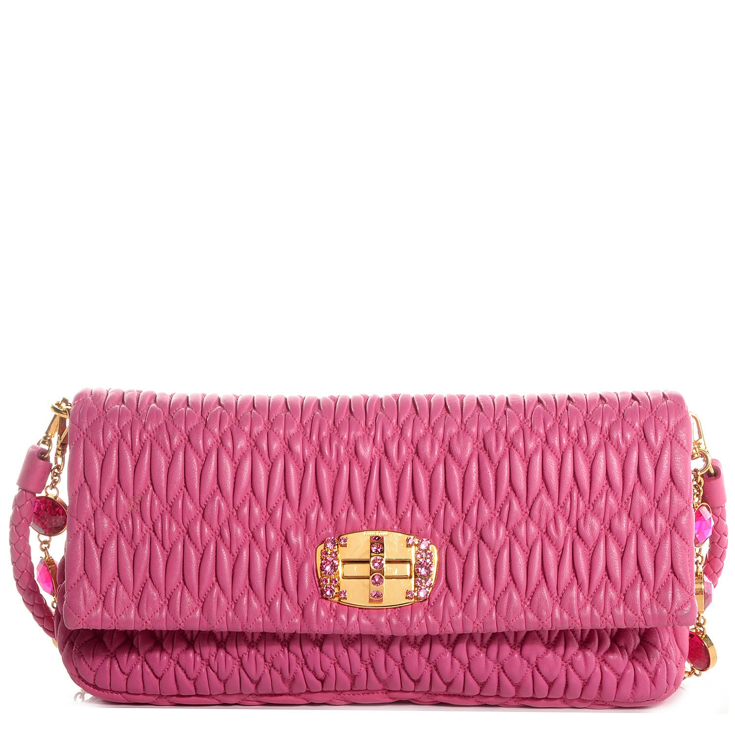 Miu Miu Nappa Matelasse Crystal Clutch 1 of 10
