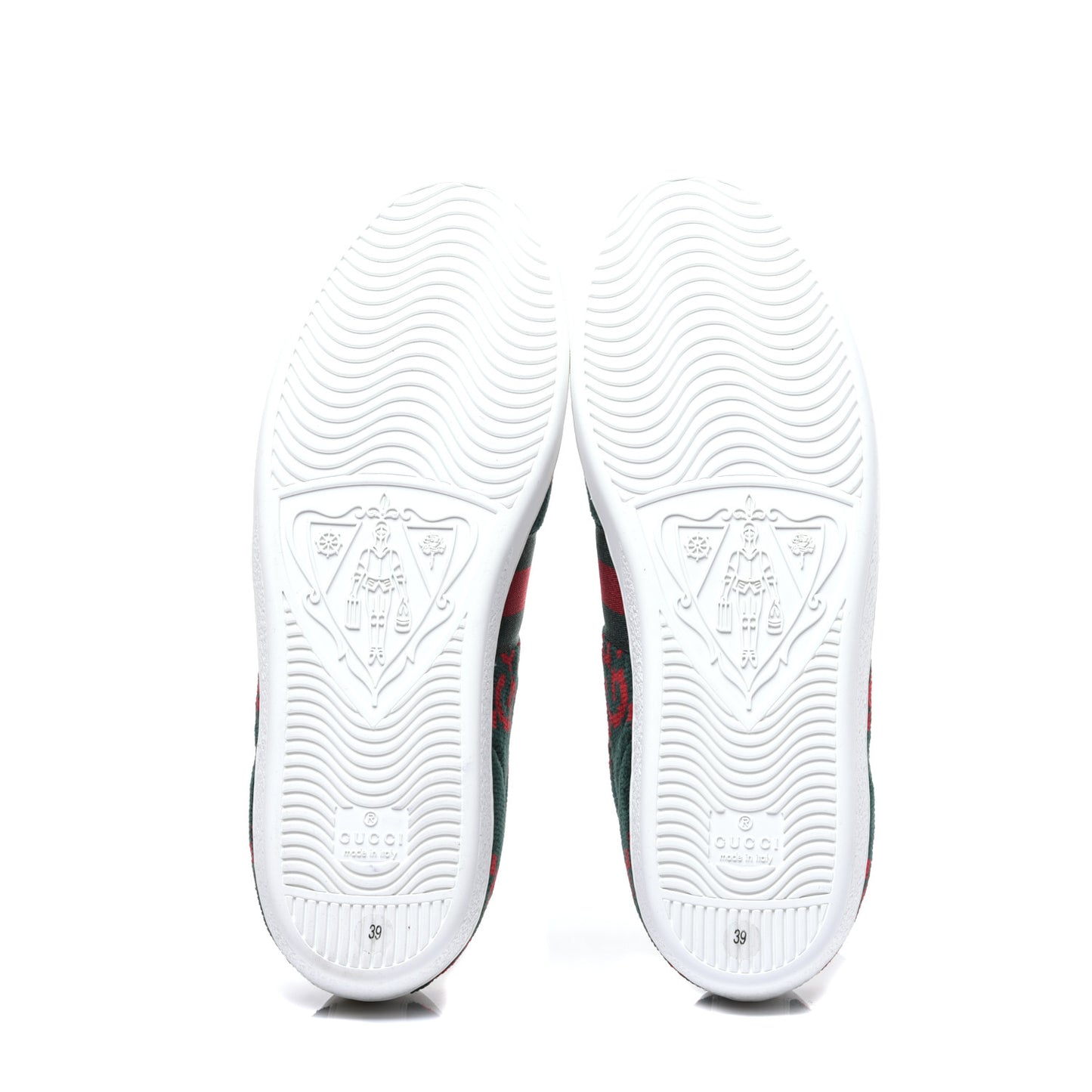 Terry Cloth GG Monogram Web Womens Ace Sneakers 39 Green Red