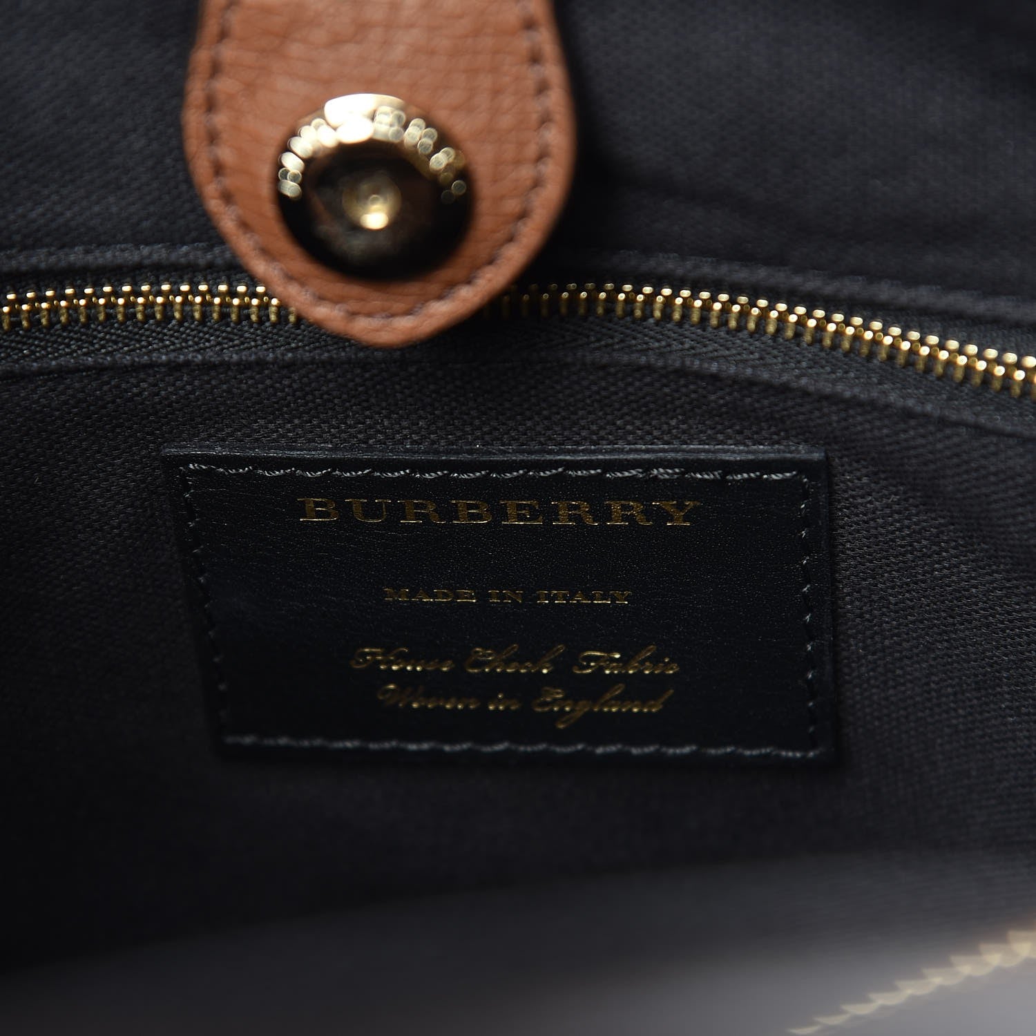 Burberry Grainy Calfskin House Check Medium Banner Tote Tan 6 of 11