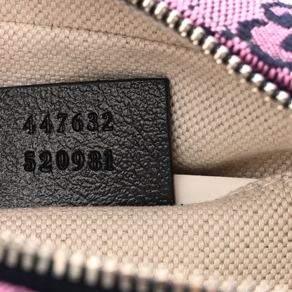 Gucci Monogram Multicolor Matelasse Diagonal Small GG Marmont Chain Shoulder Bag Pink Blue 7 of 10