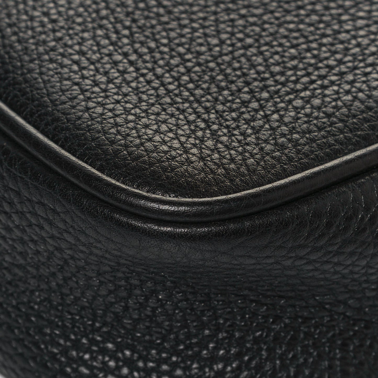 Pebbled Calfskin Mini Soho Disco Bag Black