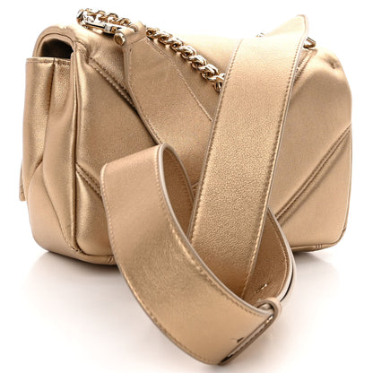 Bulgari Metallic Calfskin Matelasse Mini Serpenti Cabochon Crossbody Bag Gold 3 of 11