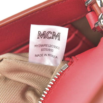 MCM Calfskin Ottomar Monogram Medium Millie Crossbody Bag Hot Coral 9 of 9