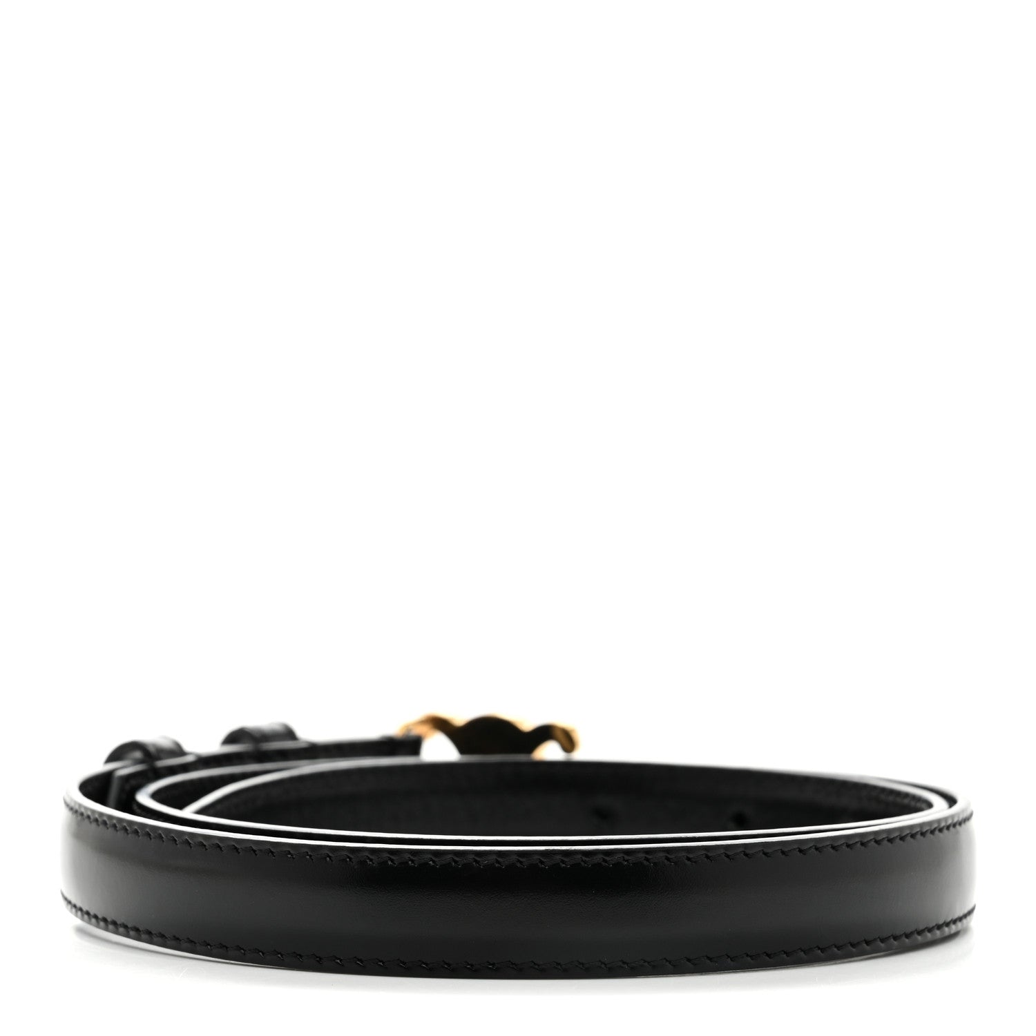 Celine Box Calfskin Small 18mm Triomphe Belt 75 30 Black 2 of 7