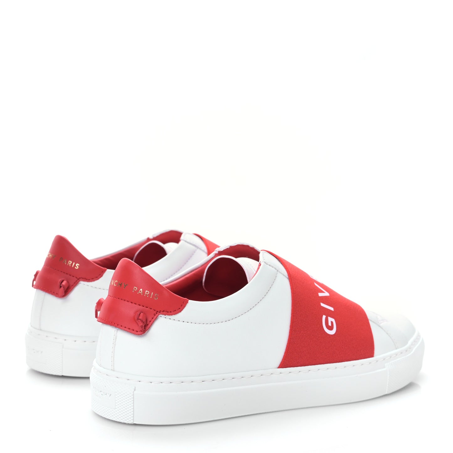 Calfskin Band Logo Womens Urban Street Sneakers 38.5 White Red
