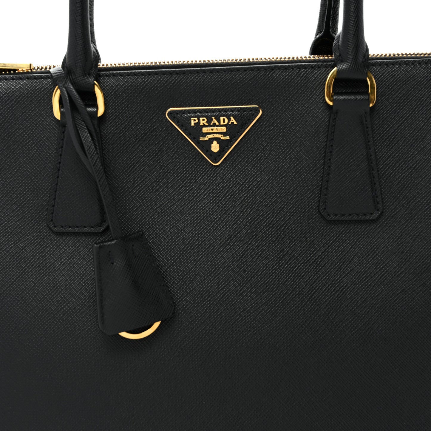 Saffiano Lux Large Galleria Double Zip Tote Black