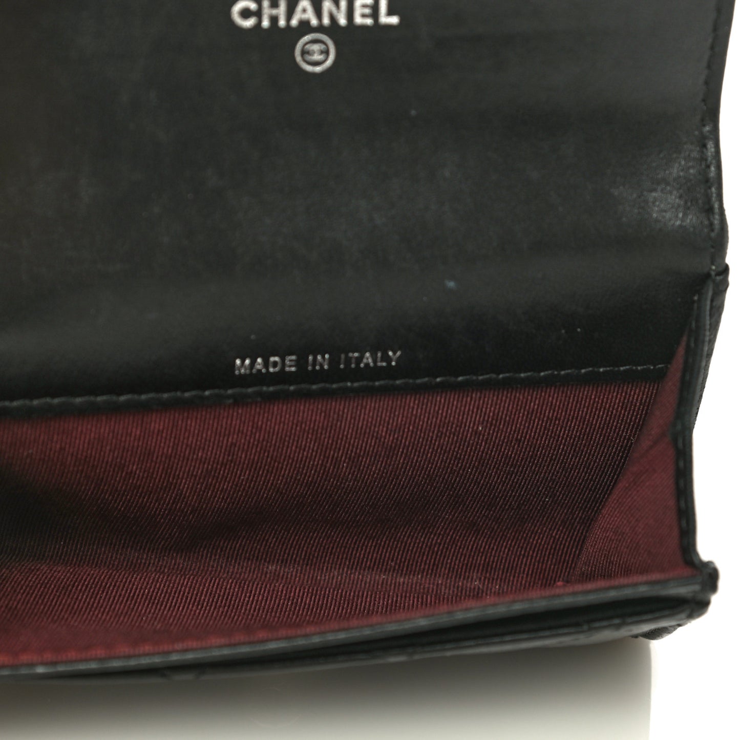 Lambskin Quilted Flap Card Holder Black