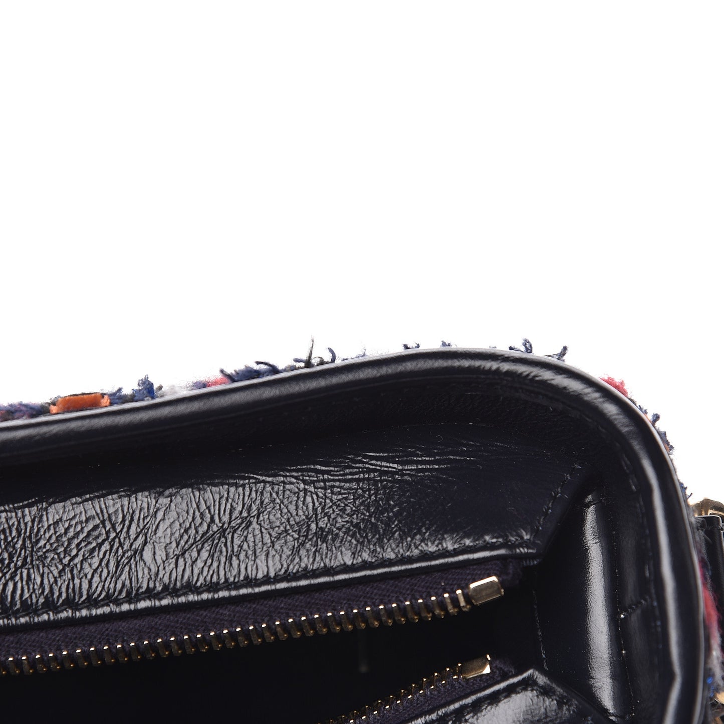 Tweed Calfskin Small Gabrielle Hobo Navy