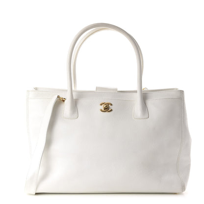 Chanel Calfskin Cerf Executive Shopper Tote White 1 of 13
