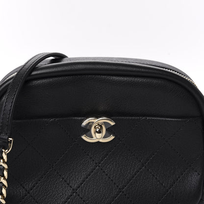 Chanel Goatskin Quilted Small Casual Trip Camera Case Black 10 of 11