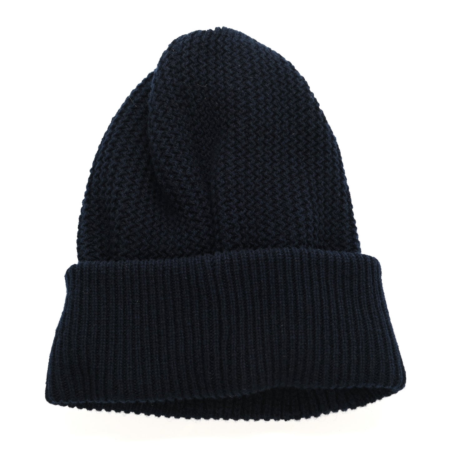 Cashmere Sequin Logo Beanie Hat Navy Blue