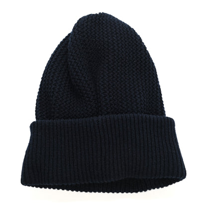 Chanel Cashmere Sequin Logo Beanie Hat Navy Blue 3 of 4