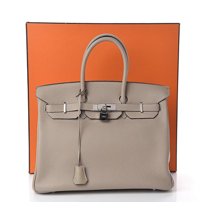 Hermes Taurillon Clemence Birkin 35 Gris Tourterelle 32 of 32