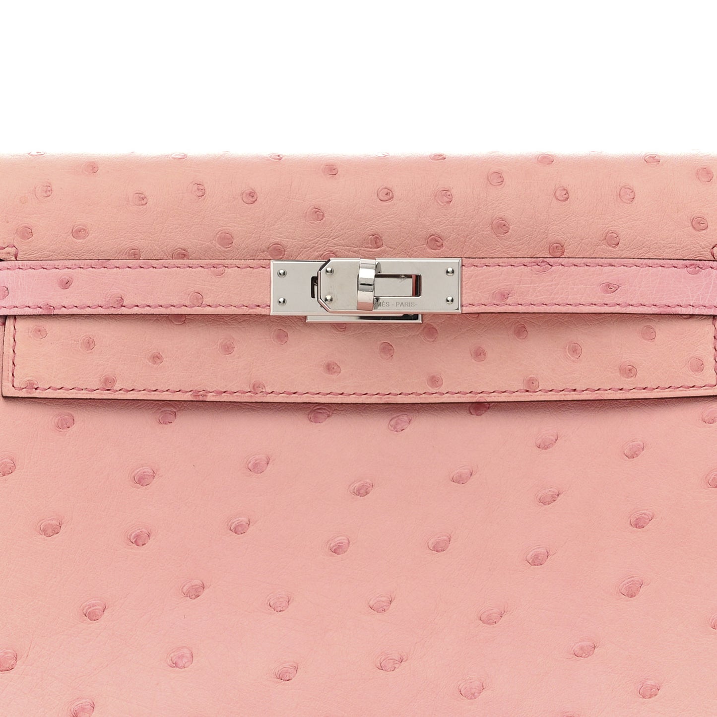 Ostrich Kelly Danse II Belt Bag Rose Bubblegum