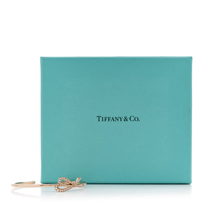 Tiffany 18K Rose Gold Diamond Bow Cuff Bracelet 4 of 4