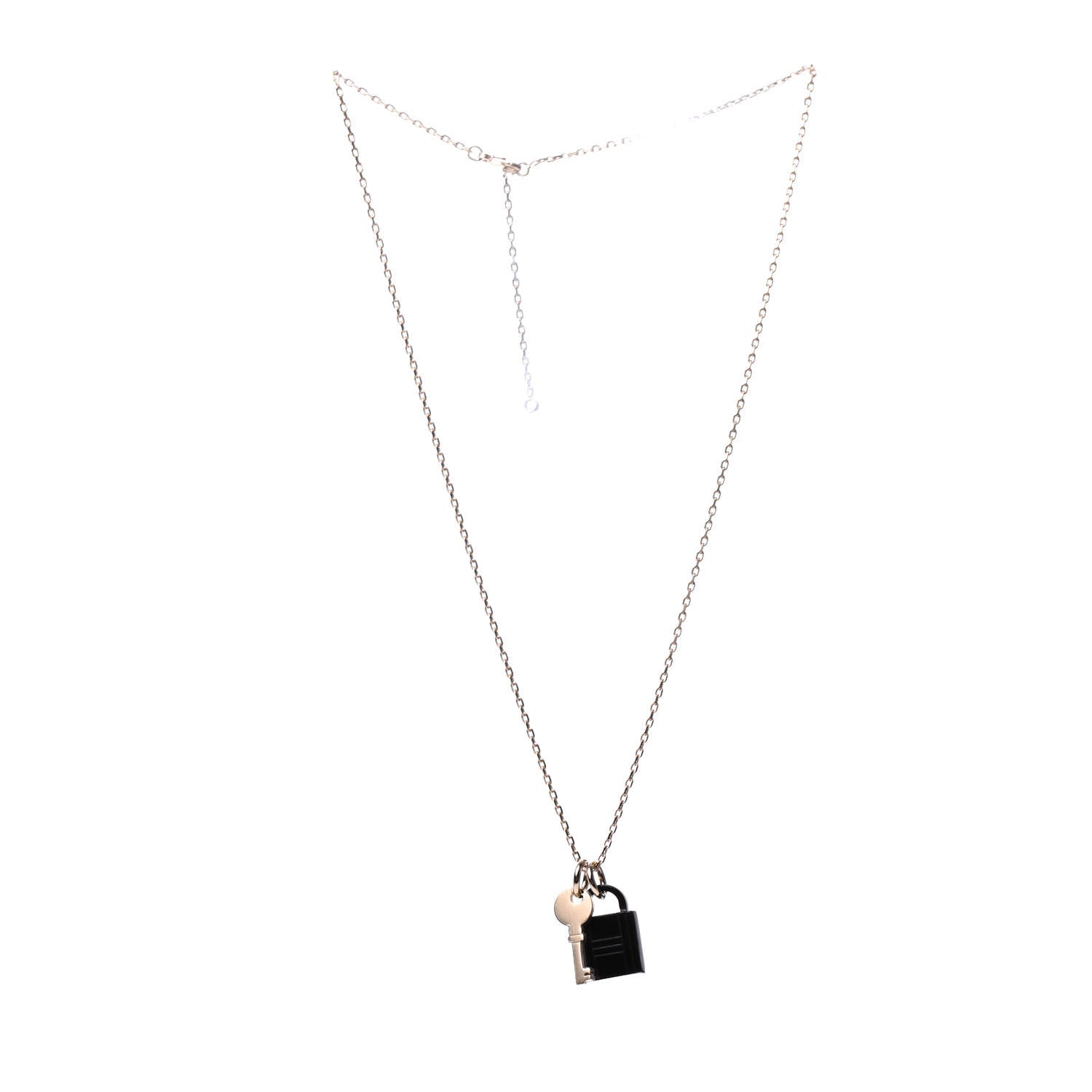 Hermes Permabrass Buffalo Horn Amulette Padlock PM Pendant Necklace 3 of 6