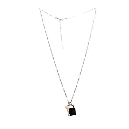 Hermes Permabrass Buffalo Horn Amulette Padlock PM Pendant Necklace 3 of 6