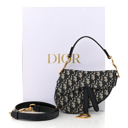 Christian Dior Oblique Mini Saddle Bag With Strap Blue 11 of 11