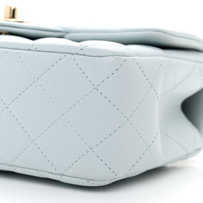 Chanel Lambskin Quilted Mini Top Handle Rectangular Flap Light Blue 10 of 10