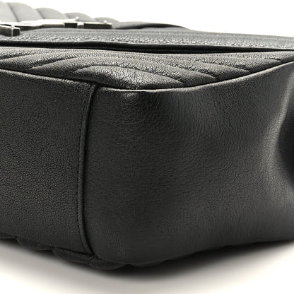 Saint Laurent Sheepskin Matelasse Chevron Monogram Large College Satchel Black 10 of 10