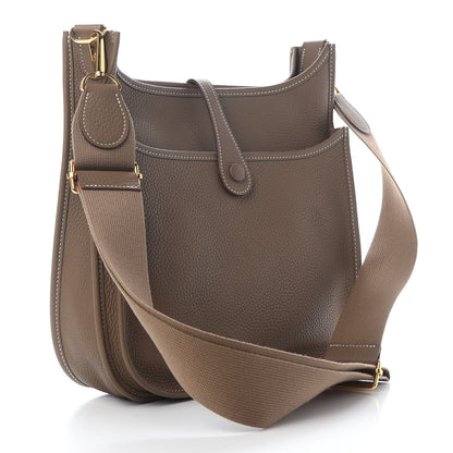 Hermes Taurillon Clemence Evelyne III PM Etoupe 3 of 10