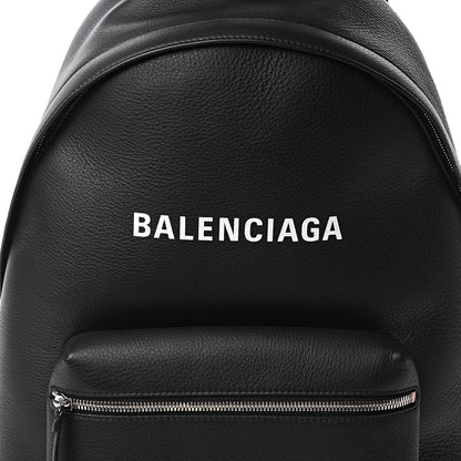 Balenciaga Smooth Calfskin Logo Large Everyday Backpack Black 9 of 9
