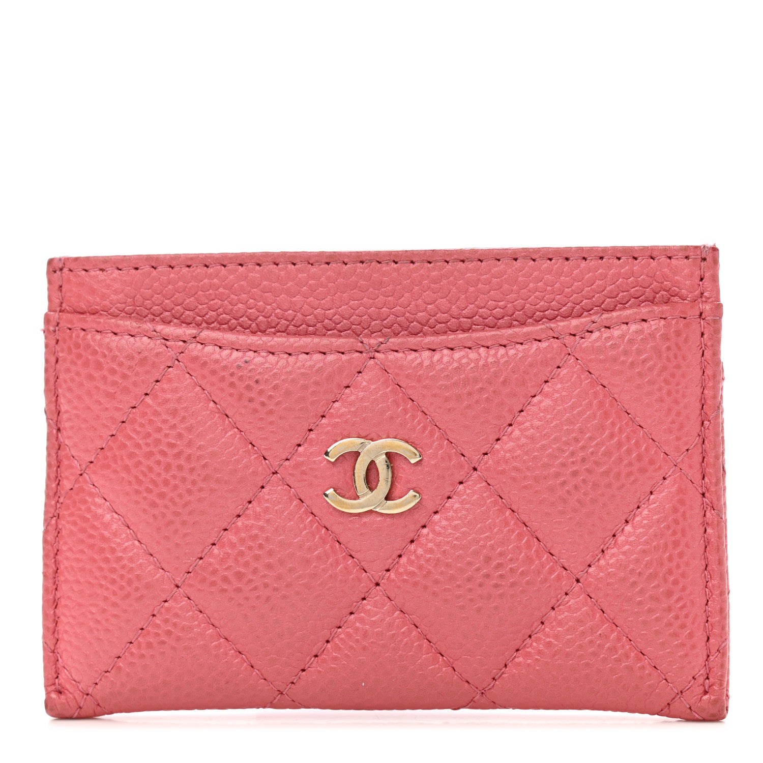 Chanel Iridescent Caviar Quilted Card Holder Pink 1 of 8