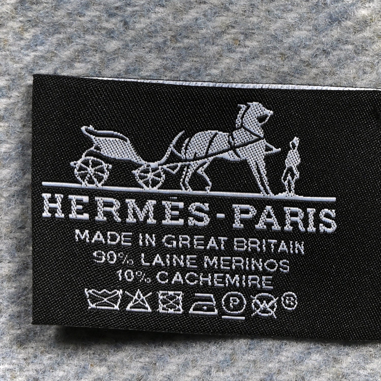 Hermes Merinos Wool Cashmere Cheval Cabriolet Blanket Galet 3 of 3