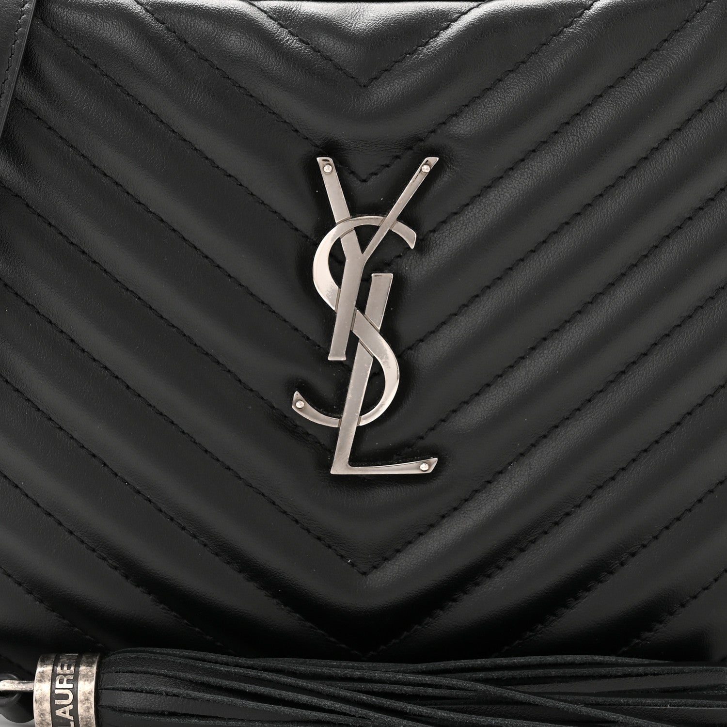 Saint Laurent Calfskin Matelasse Monogram Lou Camera Bag Black 8 of 10