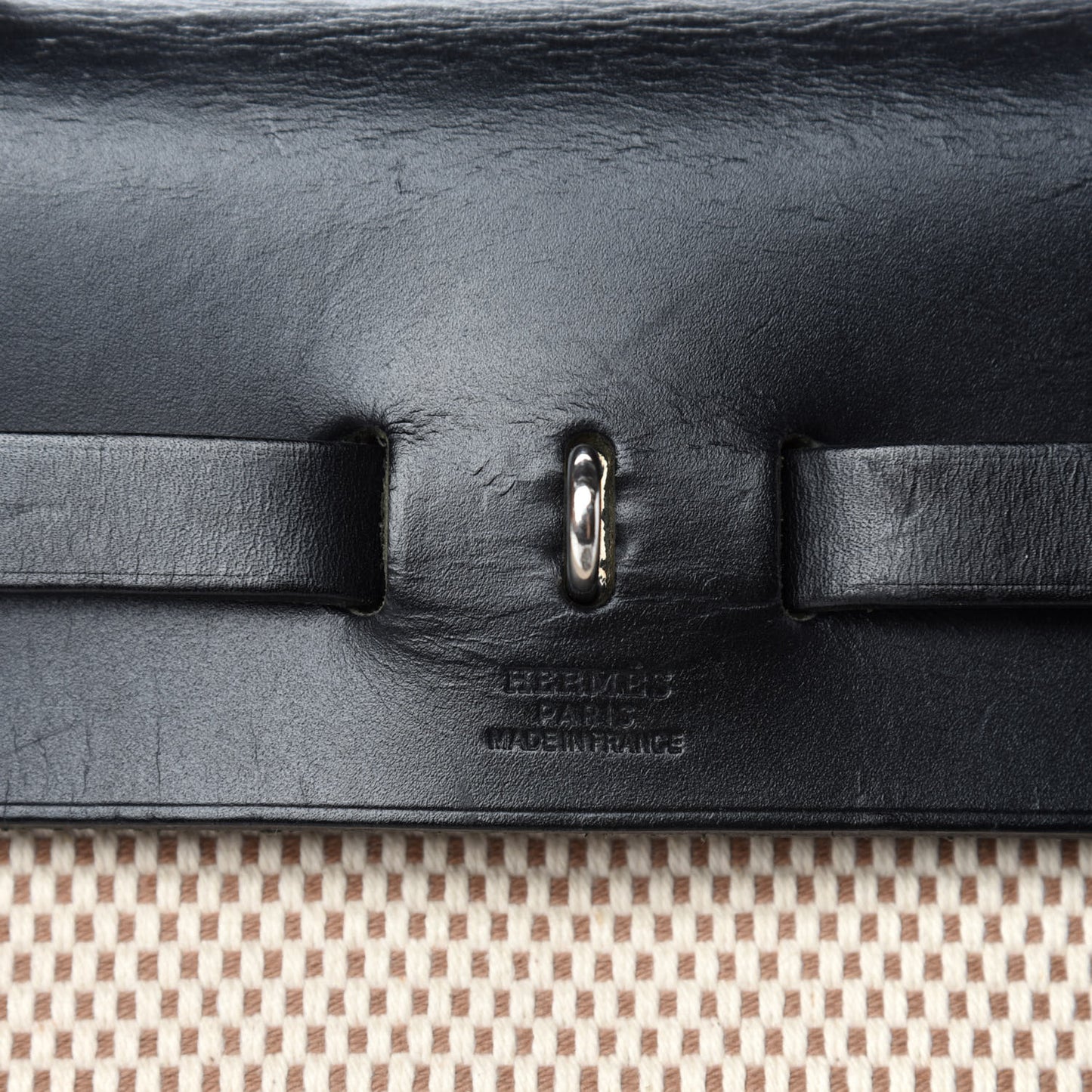 Toile Vache Calfskin Herbag 30 PM Black