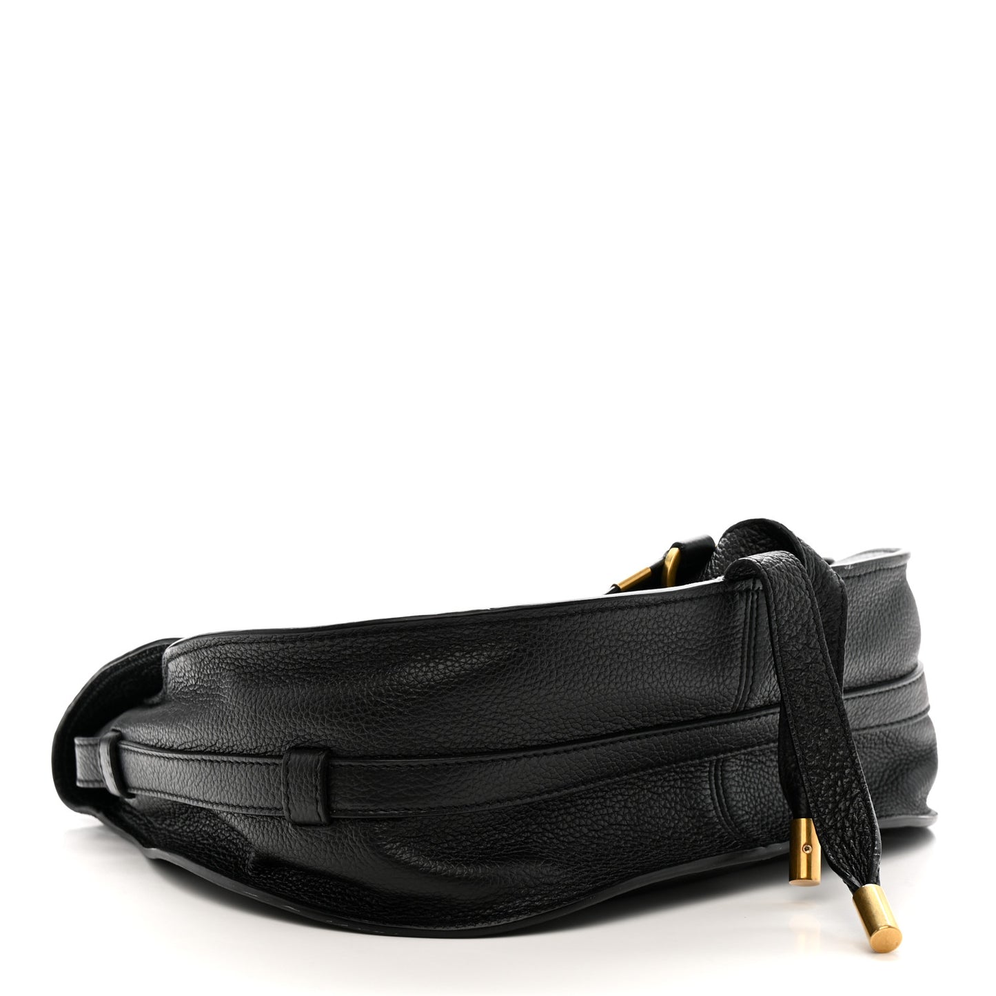 Calfskin Medium Marcie Round Crossbody Bag Black
