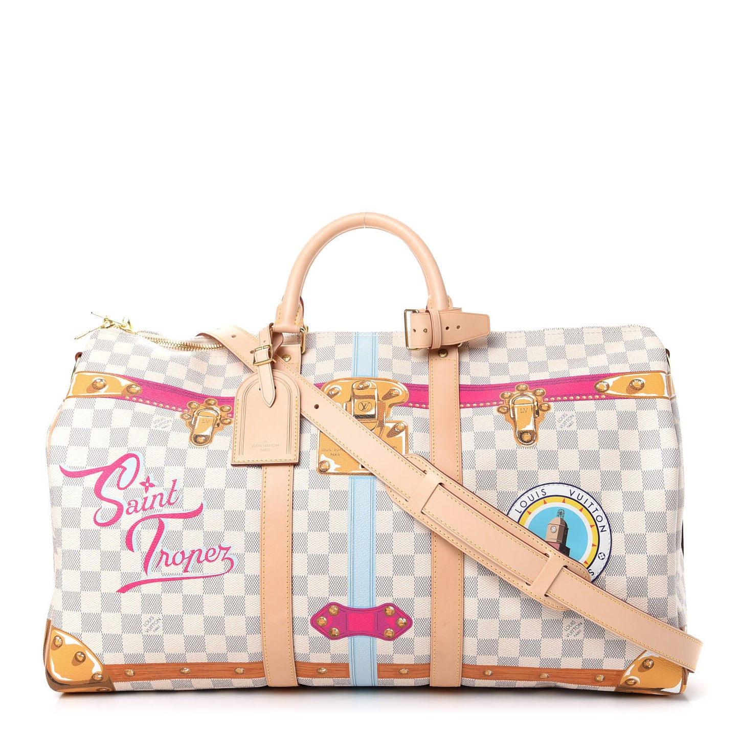 Damier Azur Summer Trunks Saint Tropez Keepall Bandouliere 50