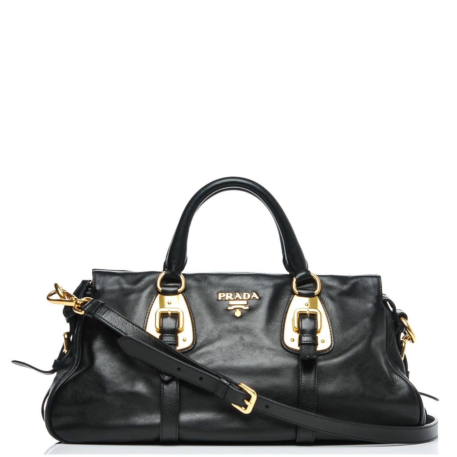 Prada Soft Calf Shopping Satchel Black 1 of 8