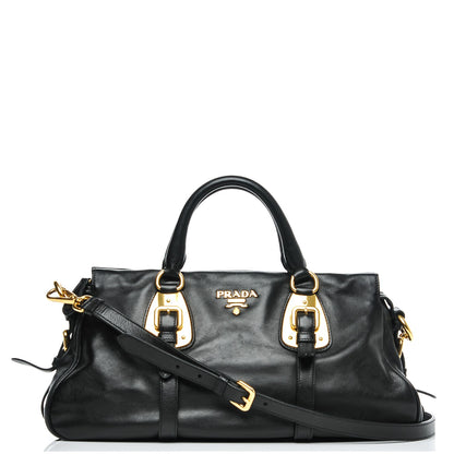 Prada Soft Calf Shopping Satchel Black 1 of 8