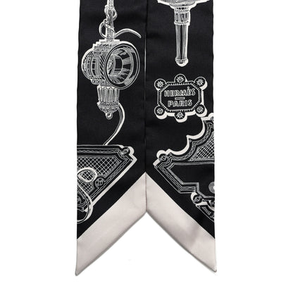 Hermes Silk Merveilleuses Lanternes Twilly Black White 2 of 4