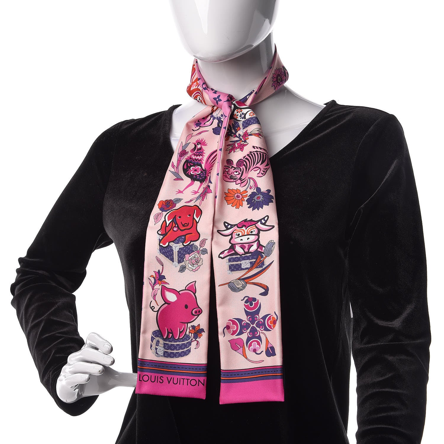 Louis Vuitton Silk Monogram Superstition Bandeau Rose 2 of 4