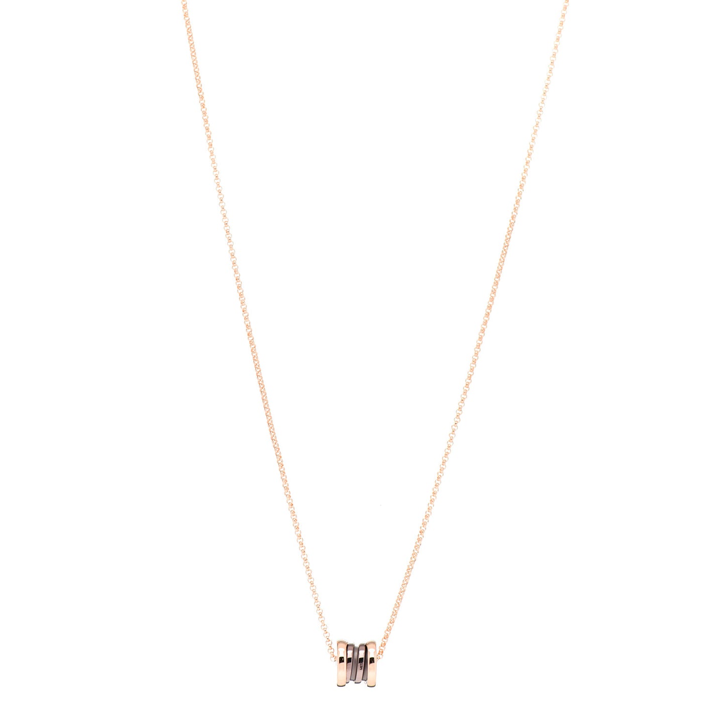 18K Rose Gold Cermet Small B.Zero1 Pendant Necklace