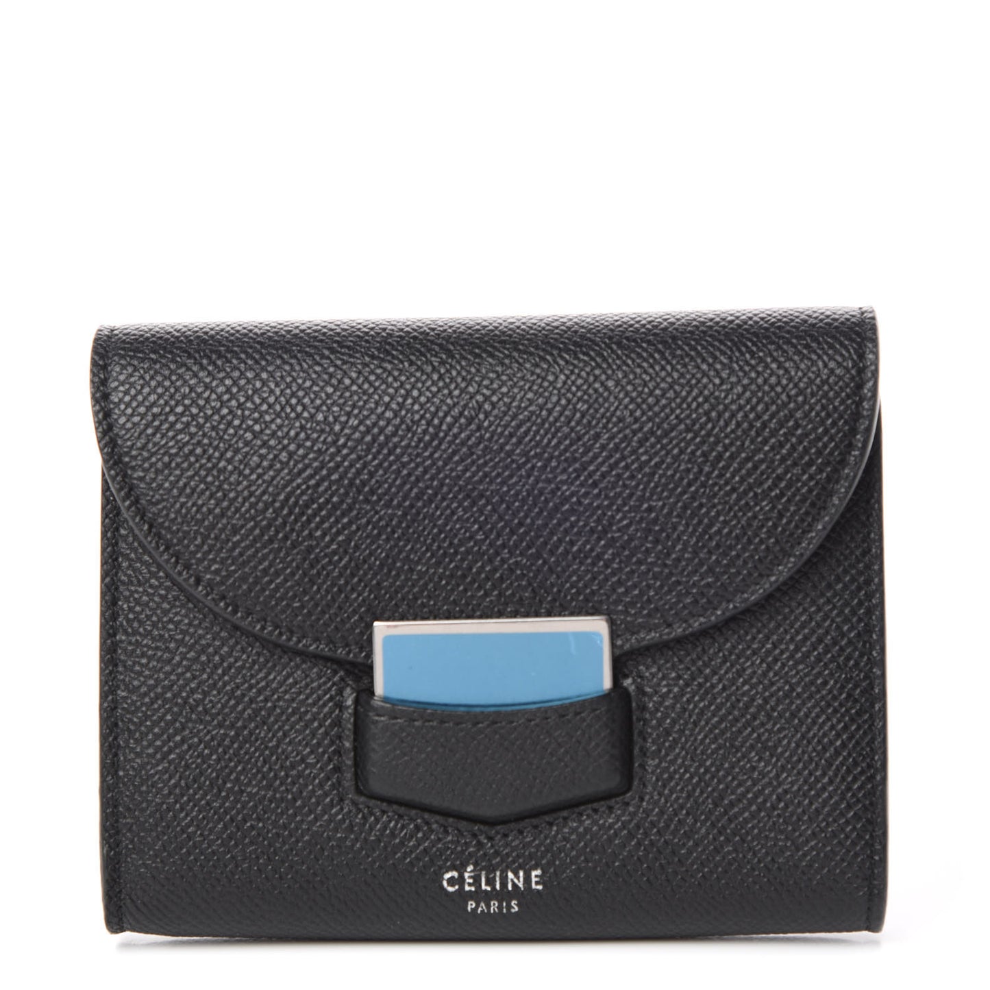 Grained Calfskin Small Trotteur Multifunction Flap Wallet Black